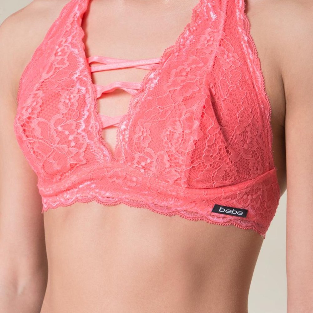 NWT Bebe Pink Halter Bralette